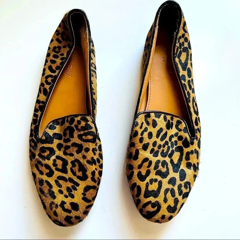 J. Crew Addie Leopard Print Calf Hair Loafers